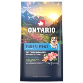 Ontario Puppy&Junior All Breeds Monoprotein Turkey & Sweet Potatoes 6,5 kg