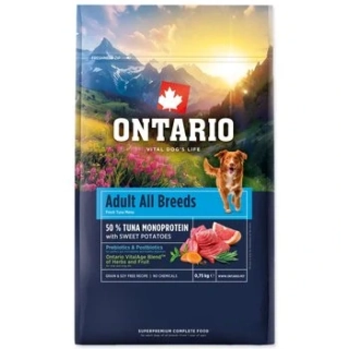 Ontario Adult All Breeds Monoprotein Tuna & Sweet Potatoes 0,75 kg