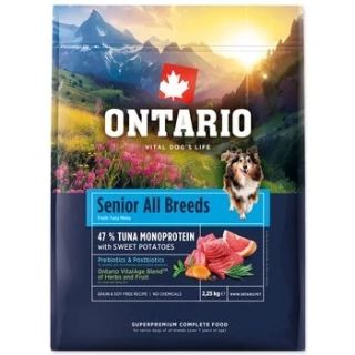 Ontario Senior All Breeds Monoprotein Tuna & Sweet Potatoes 2,25 kg