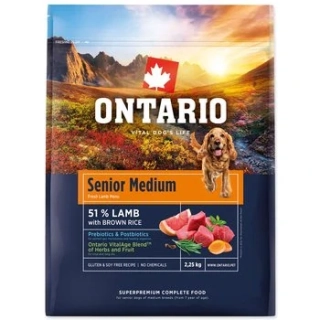 Ontario Senior Medium Lamb & Brown Rice 2,25kg