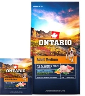 Ontario Adult Medium Fish & Brown Rice 12 kg