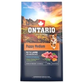 Ontario Puppy Medium Lamb & Brown Rice 6,5 kg