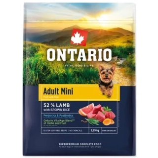 Ontario Adult Mini Lamb & Brown Rice 2,25 kg