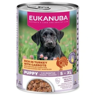 Konzerva EUKANUBA Puppy bohatá na krůtí s mrkví 400 g