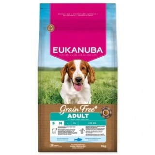 Krmivo EUKANUBA Grain Free Adult Small & Medium rich in ocean fish 3 kg