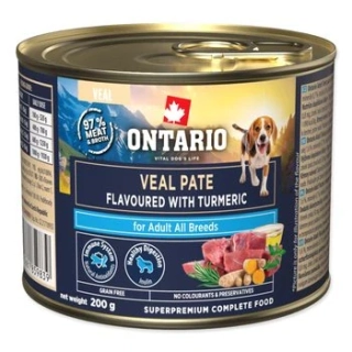 Konzerva Ontario Adult telecí pate s příchutí kurkumy 200g