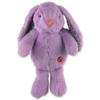 Hračka Dog Fantasy Cuddle zajíček s tlukoucím srdcem fialový 29 cm