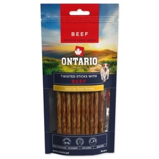 Pochoutka Ontario Protein žvýkací točené tyčinky s hovězím 10ks 12,7cm