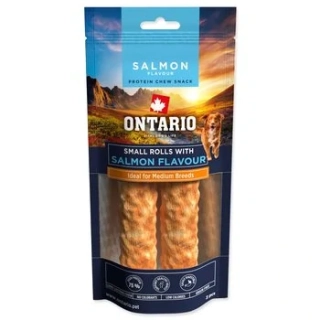 Pochoutka Ontario Protein příchuť losos,žvýkací rolka malá 2ks 12,7cm