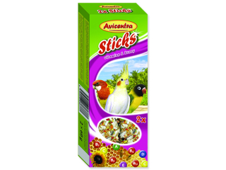 AVICENTRA tyčinky vitamíno-medové pro malé papoušky 2ks