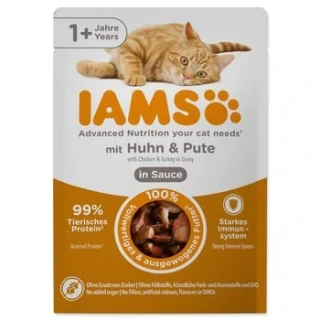 Kapsička IAMS Delights Adult kuře a krůta masem v omáčce 85g