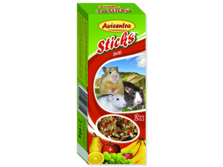 Tyčinky AVICENTRA ovocné pro malé hlodavce 2ks