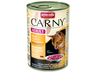 Konzerva ANIMONDA Carny Adult hovězí + kuřecí + kachní srdíčka 400g