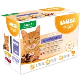 Kapsičky IAMS Cat výběr ze suchozemských mas v omáčce multipack 1020g