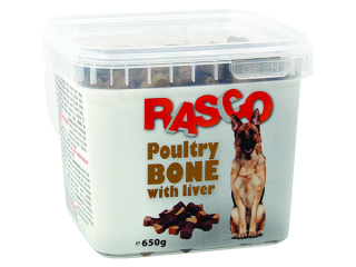 Pochoutka RASCO Dog kosti drůbeží s játry 650g