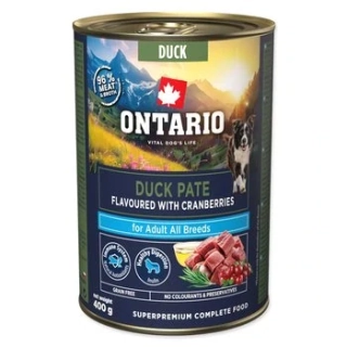 Konzerva Ontario Adult kachní pate s příchutí brusinek 400g
