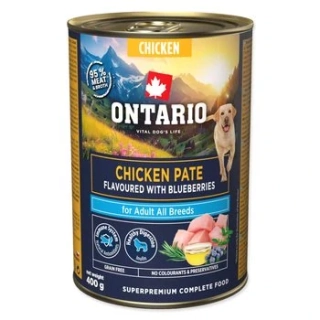 Konzerva Ontario Adult kuřecí pate s příchutí borůvek 400g