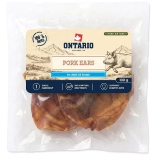 Pochoutka Ontario Pure Nature vepřové uši sušené 100g