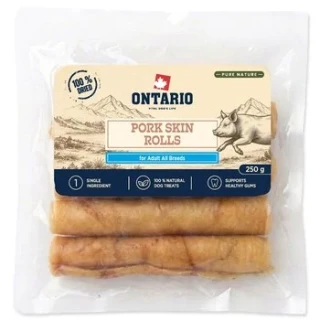 Pochoutka Ontario Pure Nature vepřová kůže rolka sušená 250g
